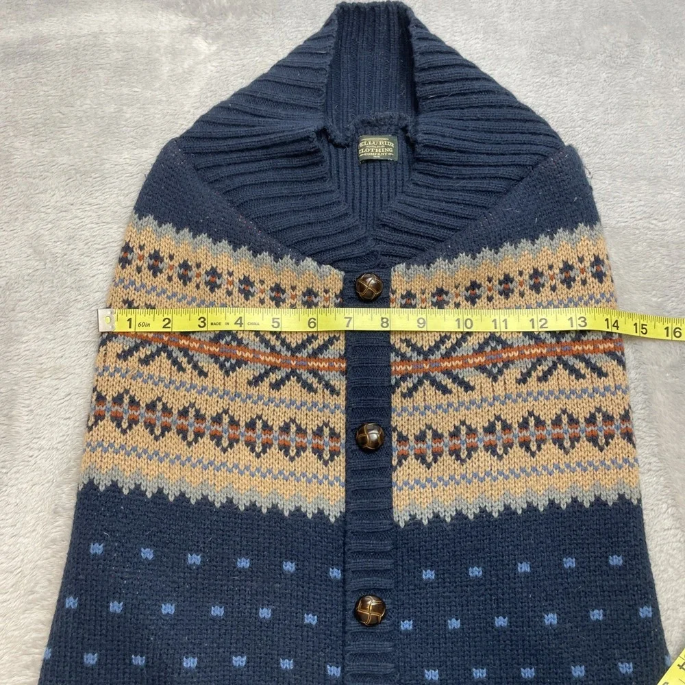 Telluride Clothing Co Dog Sweater Size XL Navy Beige Fair Isle Nordic Winter